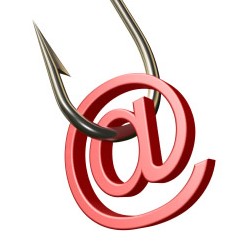 An email symbol on a fishing hook